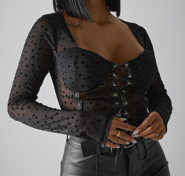 Corset Manga Larga Print