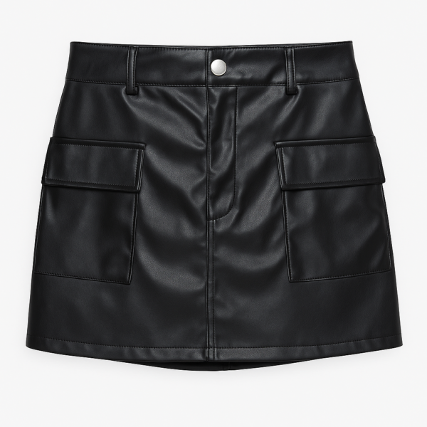 Pollera Mini Cargo Con Botón