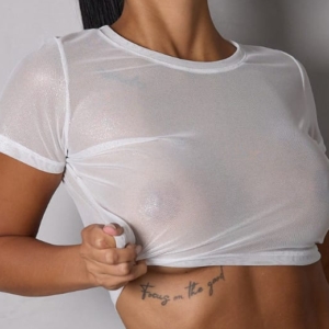 Remera Tull Manga Corta Con Glitter