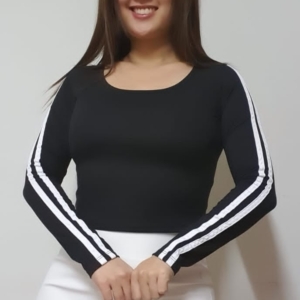 Remera dos Lineas sin Cuello